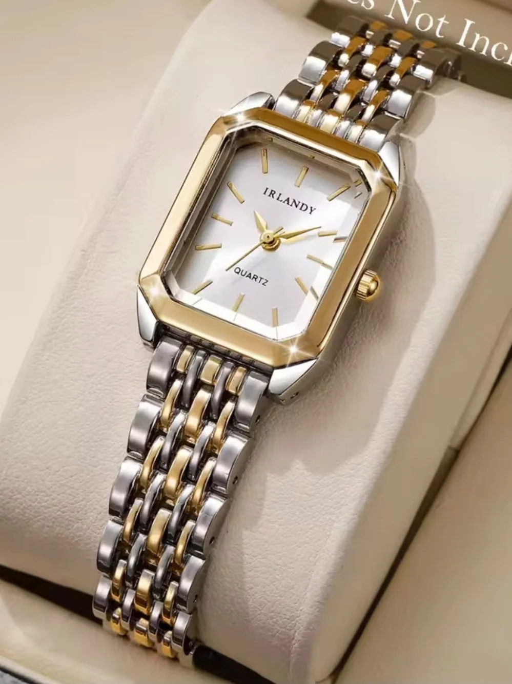 IRLANDY Two-Tone Rectangular Quartz Watch